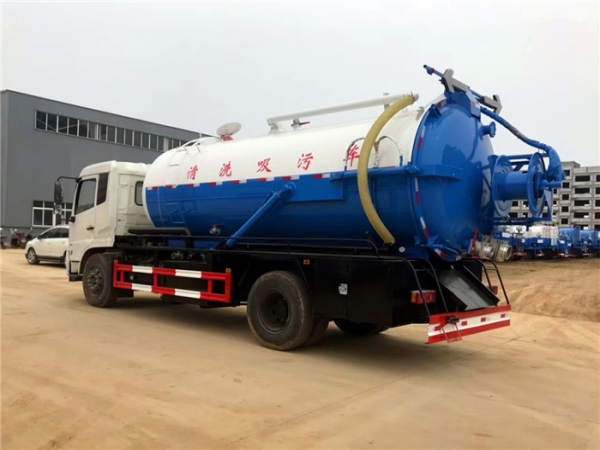東風(fēng)天錦14方 清洗吸污車(chē)一體罐