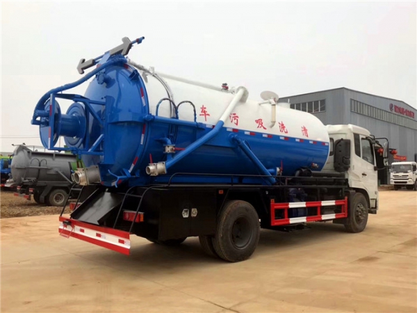 東風(fēng)天錦14方 清洗吸污車(chē)一體罐